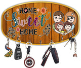 Load image into Gallery viewer, Webelkart Premium Wooden Home Sweet Home Key Holder for Wall Decor | 3D UV Printed Key Hanger | Wall Key Hanger for Home Entrance, Living Room Home Decor Item (11" Inches)