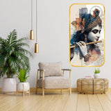 गैलरी व्यूवर में इमेज लोड करें, Webelkart Krishna Wall Painting For Home/Office Decor | 3D UV Printed Wall Decor for Living Room, Bedroom &amp; Temple | Home Decoration Item (18 x 11 Inches)