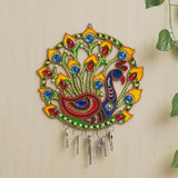 गैलरी व्यूवर में इमेज लोड करें, Webelkart Premium Beautiful Peacock Wooden Key Holder for Home and Office Decor - papermache Key Holder for Gift for Home Opening Ceremony (12&quot; in x 12&quot; in, Multicolor)