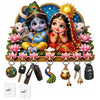 Load image into Gallery viewer, Webelkart Premium Radha Krishna Wooden Key Holder for Home Decor, Wall Mount Key Hanger, Key Chain Holder for Wall, Living Room, Pooja Room