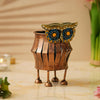 गैलरी व्यूवर में इमेज लोड करें, Webelkart Premium Metal Owl Designer Candle Holder for Home | Handcrafted Decorative Tealight Holder with Owl Showpiece &amp; Stand | Indoor Outdoor Holder for Office Diwali Item (4.13" Inches)