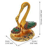 Load image into Gallery viewer, Webelkart Premium Kissing Duck Showpiece for Home,Golden Swan Couple Showpiece for Home |Stone Work | Elegant Tabletop Statue for Living Room, Bedroom, &amp; Gift Purpose and Office Decor(5" Inches)