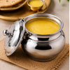 Load image into Gallery viewer, Webelkart Premium Ghee Dani with Lid | Multipurpose Ghee Storage Container | Mirror Finish Steel Pot for Kitchen | Oil,Butter &amp; Masala Storage Jar (Silver)
