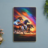 Load image into Gallery viewer, Webelkart Beautiful Seven Running Horses Wall Painting With Frame For Wall Vastu UV Print, Sunset Background Canvas Painting,Seven Horse Large Decorative Painting for Home Living Room (18" Inches)