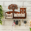 Load image into Gallery viewer, Webelkart Beautiful Wooden House Keys Hanger for Home Decor, Key Holder with Mobile Charging and Remote Stand for Home/Office Decor, Key Holder for Wall Decor (12" Inches)