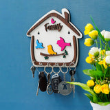Load image into Gallery viewer, Webelkart Premium Cute Birds Hut Shape Wooden Keys Hanger for Home/Office Decor, Key Holder for Wall Decor/Home Decorative Gift Item (Off White)