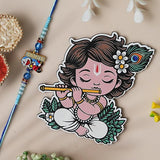 गैलरी व्यूवर में इमेज लोड करें, Webelkart Premium Doraemon Rakhi for Kids,Rakhi For Brother With Cute Krishna Fridge Magnet,Roli Chawal Pack Bottles Rakshabandhan Gift Card Hamper For Kids