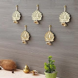 Load image into Gallery viewer, JaipurCrafts Premium Yellow Lotus Wall Hanging |Lotus Back Drop Hanging Wall Hanging Home and Office Decor (Wood Set of 5) 6&quot; Inches