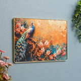 Load image into Gallery viewer, Webelkart Premium Peacock Designer Wall Art Wooden Painting | 3D UV Printed Decorative Wall Decor | Floral Peacock Design | 5mm Thick Wood | Living Room Bedroom Office Decoration | (18 x 12 Inch)