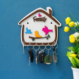 Load image into Gallery viewer, Webelkart Premium Cute Birds Hut Shape Wooden Keys Hanger for Home/Office Decor, Key Holder for Wall Decor/Home Decorative Gift Item (Off White)