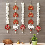 गैलरी व्यूवर में इमेज लोड करें, JaipurCrafts Premium Lotus Flower Wall Hanging |Lotus Back Drop Hanging | Wall Decor |Temple Decor Wall Hanging Home and Office Decor (Wood Set of 5) 22&quot; Inches