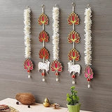 Load image into Gallery viewer, JaipurCrafts Premium Lotus Flower Wall Hanging |Lotus Back Drop Hanging | Wall Decor |Temple Decor Wall Hanging Home and Office Decor (Wood Set of 5) 22&quot; Inches