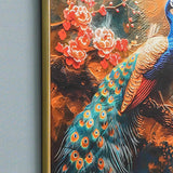 Load image into Gallery viewer, Webelkart Premium Peacock Designer Wall Art Wooden Painting | 3D UV Printed Decorative Wall Decor | Floral Peacock Design | 5mm Thick Wood | Living Room Bedroom Office Decoration | (18 x 12 Inch)