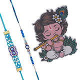 गैलरी व्यूवर में इमेज लोड करें, Webelkart Evil Eye Rakhi Combo for Brother &amp; Bhabhi With Cute Krishna Fridge Magnet,Rakhi For Brother,Small pack Roli Chawal,Rakshabandhan Gift For Bhaiya Bhabhi