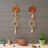 गैलरी व्यूवर में इमेज लोड करें, JaipurCrafts Laxmi Ganesh ji Wall Hanging |Lotus Back Drop Hanging | Wall Decor |Temple Decor Wall Hanging | Diwali Decor Wall Hanging Home and Office Decor (Set of 2) 17&quot; Inches