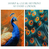 Load image into Gallery viewer, Webelkart Premium Peacock Designer Wall Art Wooden Painting | 3D UV Printed Decorative Wall Decor | Floral Peacock Design | 5mm Thick Wood | Living Room Bedroom Office Decoration | (18 x 12 Inch)