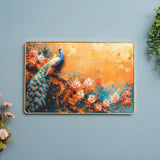 Load image into Gallery viewer, Webelkart Premium Peacock Designer Wall Art Wooden Painting | 3D UV Printed Decorative Wall Decor | Floral Peacock Design | 5mm Thick Wood | Living Room Bedroom Office Decoration | (18 x 12 Inch)
