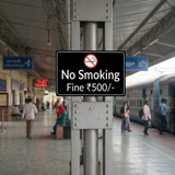 गैलरी व्यूवर में इमेज लोड करें, Webelkart Acrylic NO SMOKING Fine Rs 500 Name Plate for home and office entrance door,Parking Zone Name Plates for commercial Spaces - (10 x 5 inches)