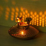 Load image into Gallery viewer, Webelkart Premium Metal Handicraft Degchi Handi Birds Tea Light Holder,Handi Candle Holders Stand Rajashtani Showpiece for Home Decor (7.5&quot; Inches)