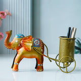 Load image into Gallery viewer, Webelkart Premium Metal Elephant Designer Pen Stand for Table And office Decorative Showpiece Gifts |Office Desk Storage,Desk Organizer | Pen Stand (11.5&quot; Inches)