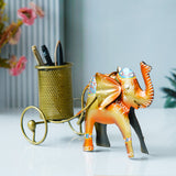 Load image into Gallery viewer, Webelkart Premium Metal Elephant Designer Pen Stand for Table And office Decorative Showpiece Gifts |Office Desk Storage,Desk Organizer | Pen Stand (11.5&quot; Inches)