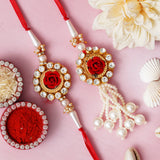 Load image into Gallery viewer, Webelkart Rakhi Set For Bhaiya And Bhabhi. Rakhi For Bhaiya Bhabhi | Lumba Rakhi For Bhabhi | Rakhi Gifts