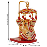 Load image into Gallery viewer, Webelkart Premium Ganesh Idol for Car Dashboard with Umbrella Decorative Showpiece, Ganpati Idol for Cars | Ganesha Murti for Pooja Decor Home Decor Item (3.74" Inches)