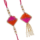 गैलरी व्यूवर में इमेज लोड करें, Webelkart Rakhi Combo for Bhaiya Bhabhi Rakhi for Brother and Bhabhi Rakhi Set of 2 Rakhi Bracelet Rakhi Combo for BrotherStone Rakhi Rakhi for Brother Flower Rakhi Set