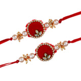 गैलरी व्यूवर में इमेज लोड करें, Webelkart Premium Set Of 2 Rakhi Combo for Bhaiya Bhabhi Rakhi for Brother and Bhabhi Rakhi Bracelet Rakhi Combo for Brother Rakshabandhan Gift for Brother With Roli Chawal Pack Red Rakhi