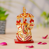 Load image into Gallery viewer, Webelkart Premium Ganesh Idol for Car Dashboard with Umbrella Decorative Showpiece, Ganpati Idol for Cars | Ganesha Murti for Pooja Decor Home Decor Item (3.74" Inches)
