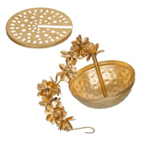 Load image into Gallery viewer, Webelkart Premium Lotus Shaped Decorative Floral Hanging Urli Bowl for Diwali Decoration,Metal uruli Bowl Diwali Gift Hanging,uruli for Home Decor (24" Inches)