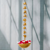Load image into Gallery viewer, Webelkart Premium Lotus Shaped Decorative Floral Hanging Urli Bowl for Diwali Decoration,Metal uruli Bowl Diwali Gift Hanging,uruli for Home Decor (24" Inches)