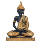 Load image into Gallery viewer, JaipurCrafts Premium Meditating Sitting Gautam Buddha Idol Statue Showpiece for Home and Living Room (Black and Gold)