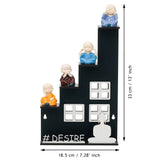 Load image into Gallery viewer, Webelkart Set of 4 Decorative Adorable Buddha Monk Figurines with Wooden Stand for Wall Decor Handcrafted SHOWPIECE Special Gifting,Crafting for Your Living Room,(Monk with Steair Stand (13&quot; Inches)