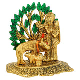 Load image into Gallery viewer, Webelkart Premium Metal Radha Krishna Idol with Cow Showpiece for Home/Office Decor| Radha Krishna Statue | Radha Krishna Murti for Temple Decor Pooja Article Decoration Item (4.15&quot; Inches)