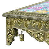 Load image into Gallery viewer, Webelkart Premium Multi Designer Handmade Wooden Rajwadi Chowki/Patla for Home Decor | Wooden patla for puja, Pooja chowki for Diwali Decoration (15&quot;x15&quot; Inches Multi)