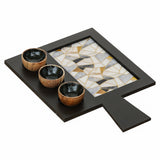 Load image into Gallery viewer, Webelkart Antique Enamel Coated Wood Serving Trays and Platters with 3 Dip Bowls Set,Decorative Wooden Serving Platter,Tabletop Living Room Platter Diwali Decoration Item for Home (14&quot; Inches)