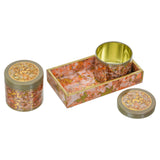 Load image into Gallery viewer, Webelkart Antique Enamel Coated Air Tight Dry Fruit 2 Container With 1 Tray with Lid For Table Top Home Decor Dry Fruit Box,Serving Tray/Box Container For Table Decor Home Decoration Item (8" Inches)