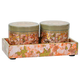 Load image into Gallery viewer, Webelkart Antique Enamel Coated Air Tight Dry Fruit 2 Container With 1 Tray with Lid For Table Top Home Decor Dry Fruit Box,Serving Tray/Box Container For Table Decor Home Decoration Item (8" Inches)