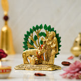 Load image into Gallery viewer, Webelkart Premium Metal Radha Krishna Idol with Cow Showpiece for Home/Office Decor| Radha Krishna Statue | Radha Krishna Murti for Temple Decor Pooja Article Decoration Item (4.15&quot; Inches)
