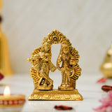 Load image into Gallery viewer, Webelkart Antique Metal Radha Krishna Idol Statue for Home/Office Decor| Radha Krishna Idol for Temple Decor,Radhe Krishna ki Murti for Pooja Room(4&quot; Inches, Gold)