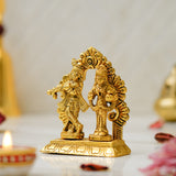 Load image into Gallery viewer, Webelkart Antique Metal Radha Krishna Idol Statue for Home/Office Decor| Radha Krishna Idol for Temple Decor,Radhe Krishna ki Murti for Pooja Room(4&quot; Inches, Gold)