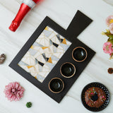 Load image into Gallery viewer, Webelkart Antique Enamel Coated Wood Serving Trays and Platters with 3 Dip Bowls Set,Decorative Wooden Serving Platter,Tabletop Living Room Platter Diwali Decoration Item for Home (14&quot; Inches)