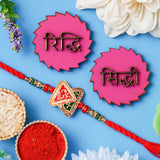 Load image into Gallery viewer, Webelkart Om Rakhi For Brother With Riddhi-Siddhi Sticker for Home Decor | Rakhi For Bhaiya Bhabhi |Lumba Rakhi For Bhabhi |Kids Rakhee