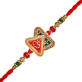 Load image into Gallery viewer, Webelkart Om Rakhi For Brother With Riddhi-Siddhi Sticker for Home Decor | Rakhi For Bhaiya Bhabhi |Lumba Rakhi For Bhabhi |Kids Rakhee