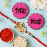 Load image into Gallery viewer, Webelkart Premium Bike Designer Rakhi For Brother and bahbhi With Riddhi-Siddhi Sticker for Home Decor | Rakhi For Bhaiya Bhabhi |Lumba Rakhi For Bhabhi |Kids Rakhi for Sister