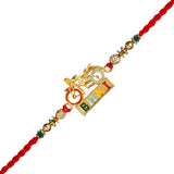 Load image into Gallery viewer, Webelkart Premium Bike Designer Rakhi For Brother and bahbhi With Riddhi-Siddhi Sticker for Home Decor | Rakhi For Bhaiya Bhabhi |Lumba Rakhi For Bhabhi |Kids Rakhi for Sister