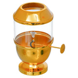 गैलरी व्यूवर में इमेज लोड करें, Webelkart Premium Metal Akhand Diya with Adjustable Bati with Screw Lever for Puja, Borosilicate Glass,Akhand Jyoti Diya Oil Bati Knob | Lifting Screw Wick Holder for Pooja ( 6.29 Inches )