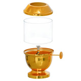 गैलरी व्यूवर में इमेज लोड करें, Webelkart Premium Metal Akhand Diya with Adjustable Bati with Screw Lever for Puja, Borosilicate Glass,Akhand Jyoti Diya Oil Bati Knob | Lifting Screw Wick Holder for Pooja ( 6.29 Inches )