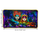 Load image into Gallery viewer, Webelkart Decorative Radhe Krishna Theme Wooden Key Holder for Home Decor,Wall Mounted Key Organizer, Key Chain Holder (10&quot; Inches)